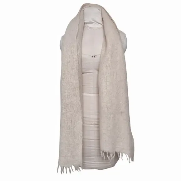 ST. MICHAEL Vintage Cream Stoll Wrap Scarf Mohair Wool 60s Elegant Warm Simple